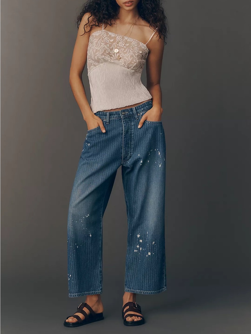 LEE LOOSE CROP BUTTON-FLY JEAN